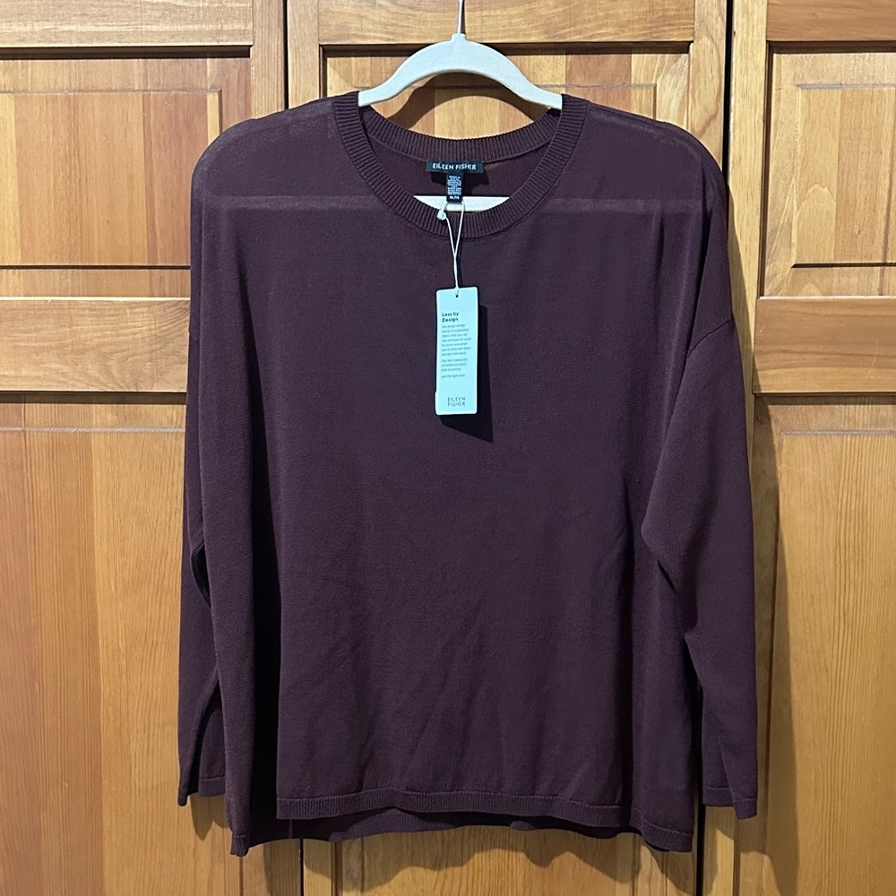 NWT Eileen Fisher Crew Neck Box Top